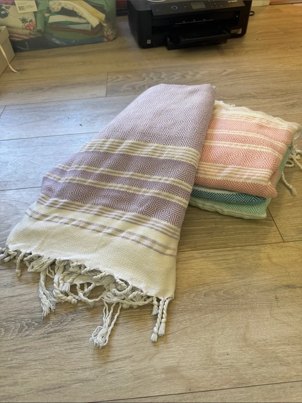 4 Turkish Cotton Peshtemal Towels